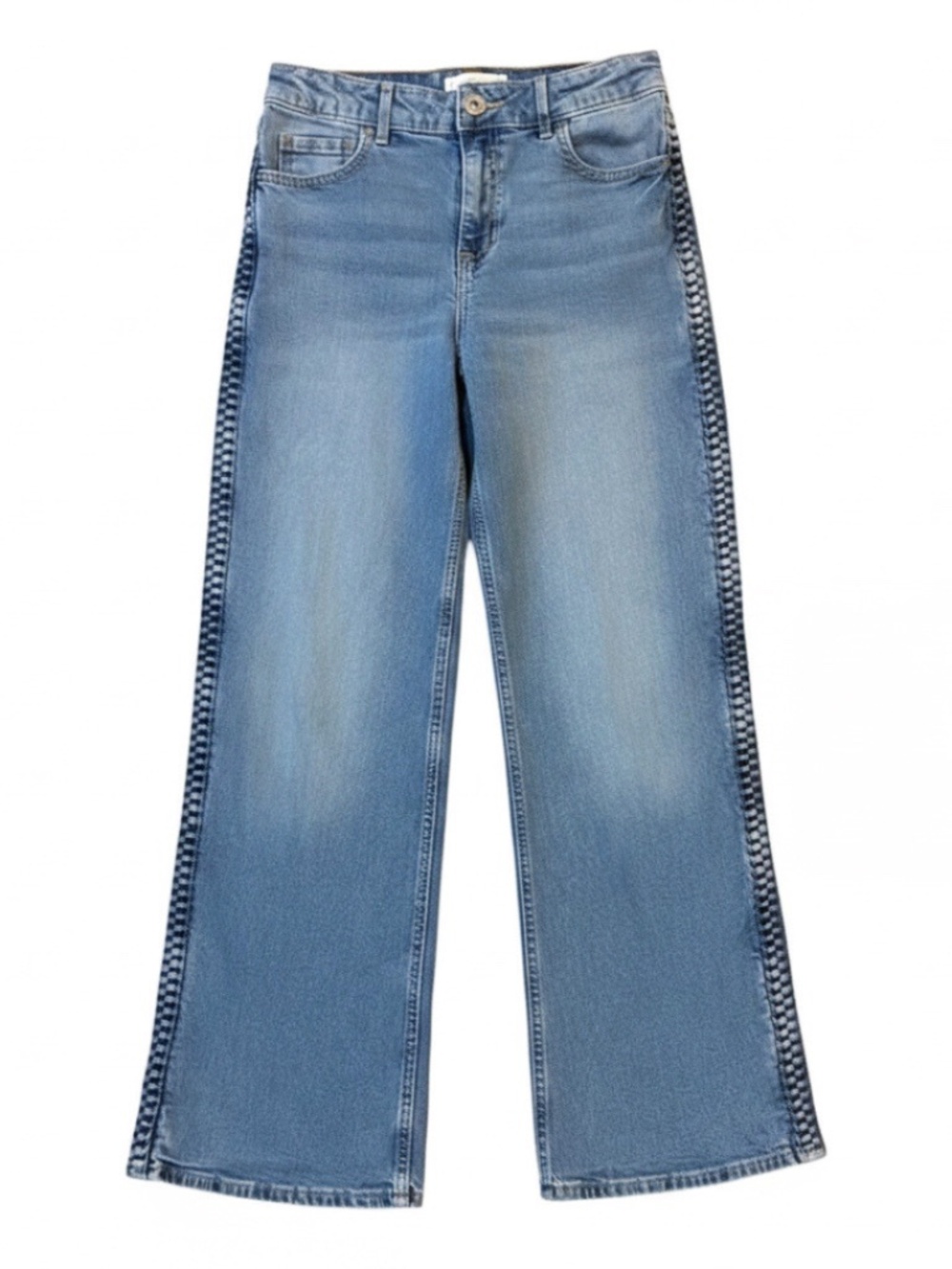 Abercrombie Kids braided high rise wide leg jeans